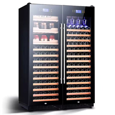 The double door design allows for easy access to your collection of up to 302 bottles.