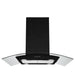 Convertible Vent Wall Mount Range Hood in Stainless Steel Black and Glass